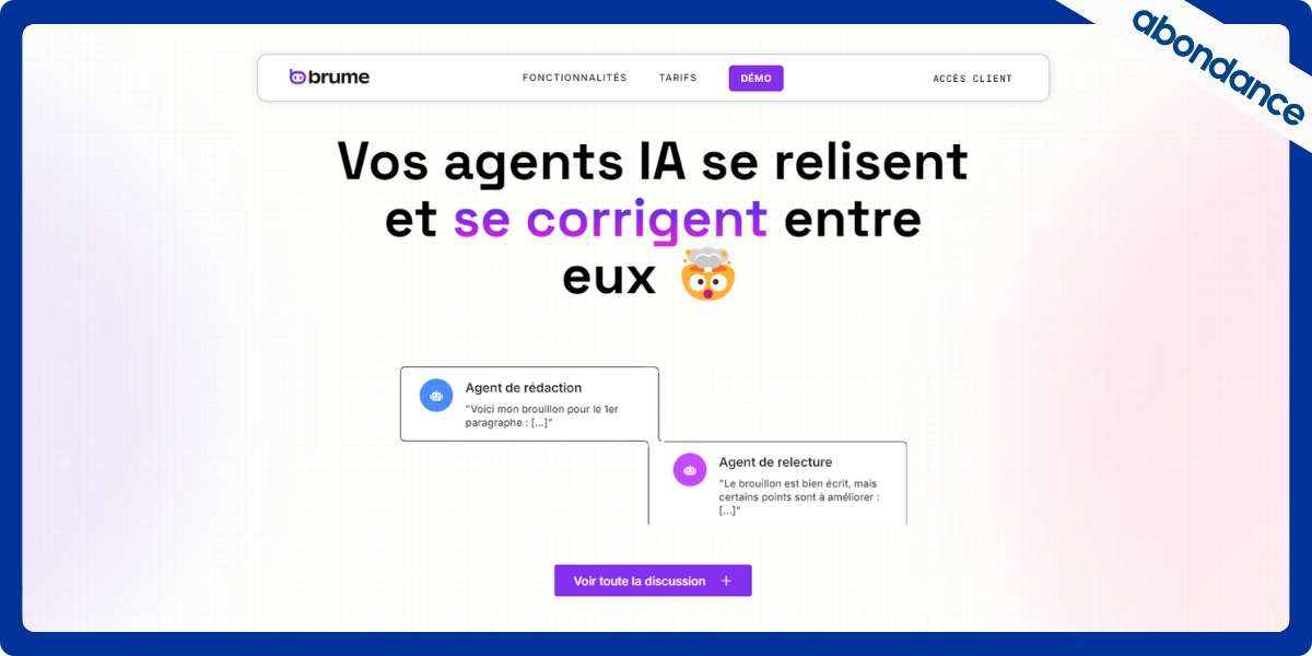 Les agents IA de Brume se relisent et se corrigent entre eux