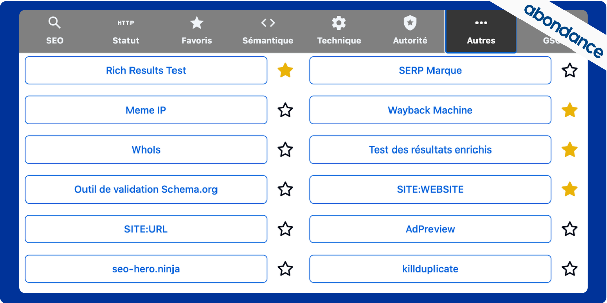 Ajout outils externes extension Uplix