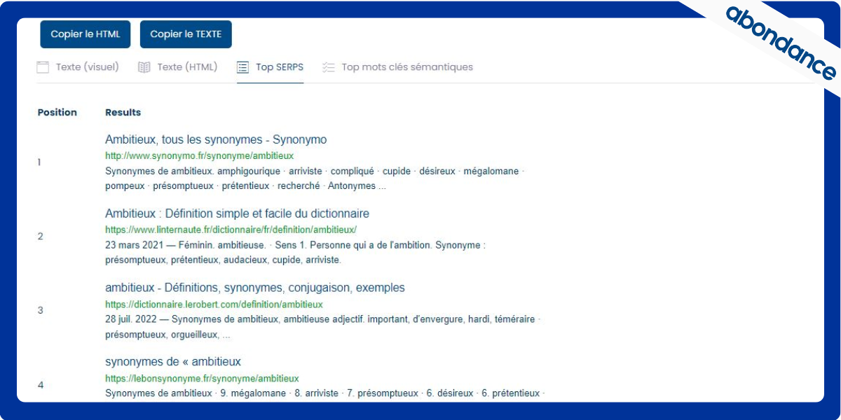 Analyse de la SERP sur TextBulker