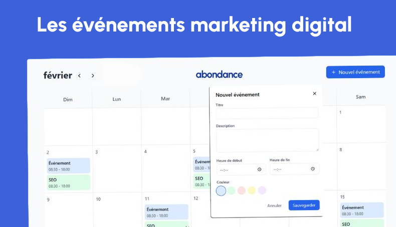 agenda des événements marketing et référencement naturel