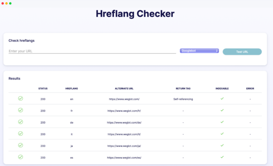 Hreflang Checker - Weglot