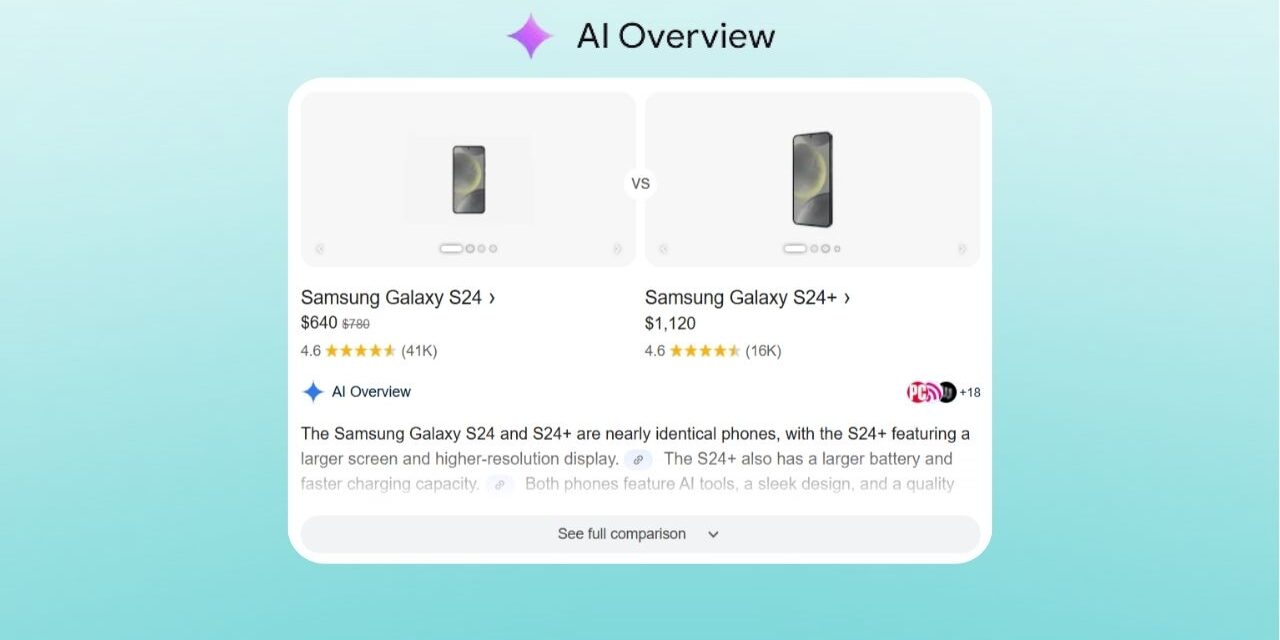 AI Overviews : Google affiche désormais des comparatifs produits automatiques !