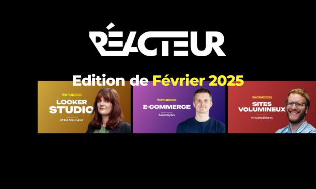 Reacteur : e-commerce, Looker Studio, sites volumineux, médias, naming – L’édition de février 2025