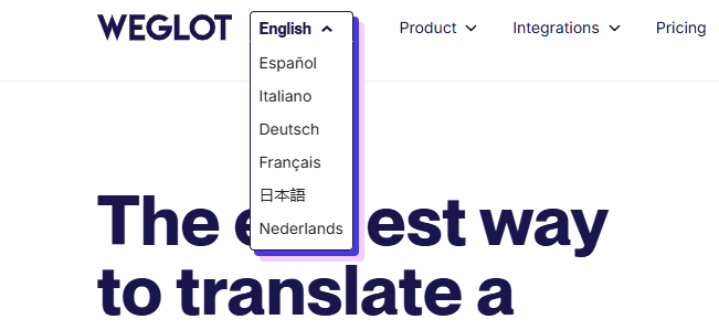 Sélecteur de langues Weglot<br>
